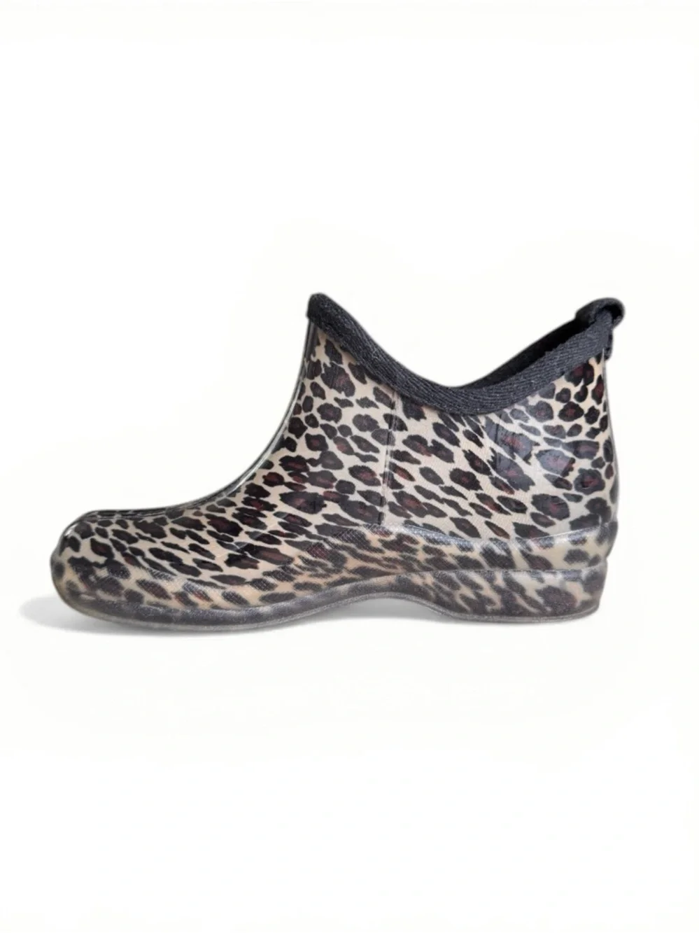 Capelli Leopard Print Rain Boots Ankle Waterproof Rubber Size 7